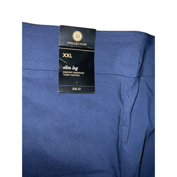 JM Collection Women's Pull On Tummy Control Slim Leg/Rivet Pants 2XL Blue - Picture 8 of 15